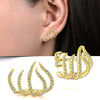 1 Pair Simple Style Commute Lines Plating Inlay Metal Rhinestones Ear Studs