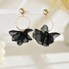 1 Pair Simple Style Commute Petal Alloy Polyester Drop Earrings