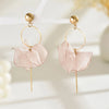 1 Pair Simple Style Commute Petal Alloy Polyester Drop Earrings