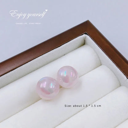 1 Pair Simple Style Commute Round Alloy Ear Studs