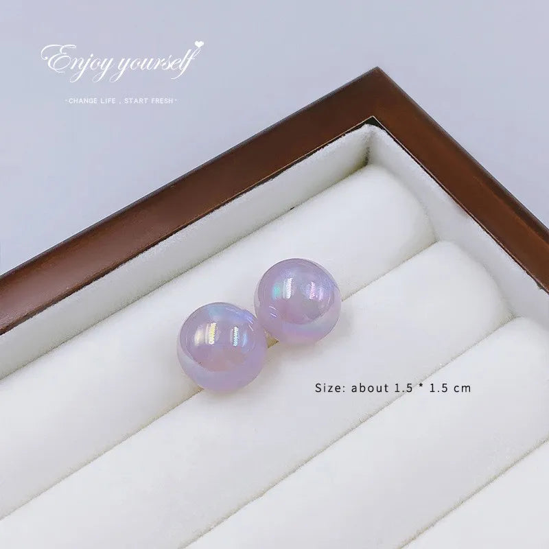 1 Pair Simple Style Commute Round Alloy Ear Studs