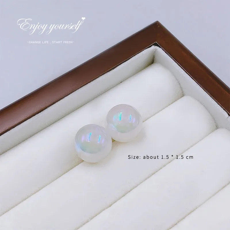 1 Pair Simple Style Commute Round Alloy Ear Studs