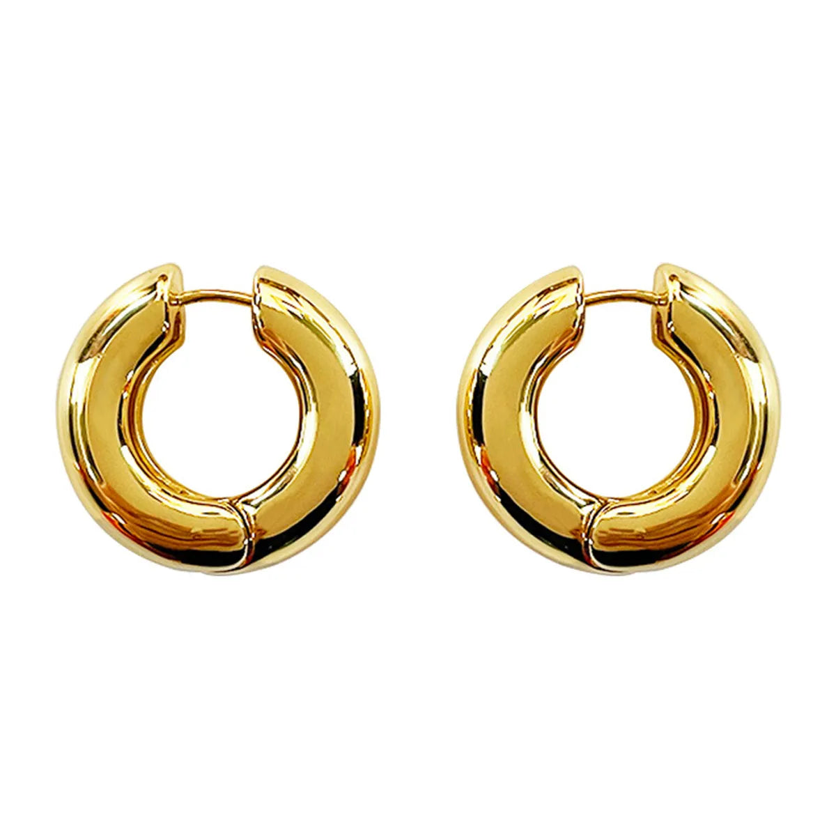 1 Pair Simple Style Commute Round Plating Copper Hoop Earrings