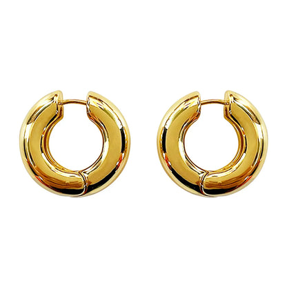 1 Pair Simple Style Commute Round Plating Copper Hoop Earrings