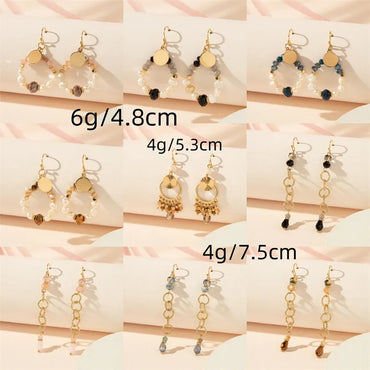 1 Pair Simple Style Commute Round Hollow Out Inlay Copper Artificial Crystal Drop Earrings