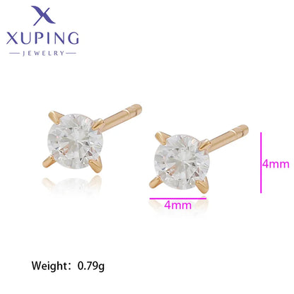 1 Pair Simple Style Commute Round Plating Inlay Copper Artificial Gemstones 18K Gold Plated Ear Studs