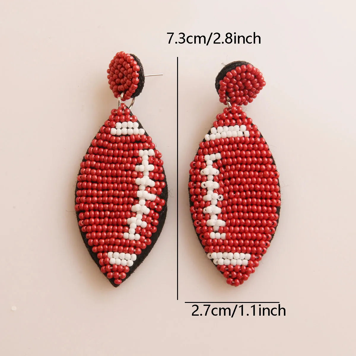 1 Pair Simple Style Commute Rugby Inlay Stainless Steel Cloth Glass Drop Earrings