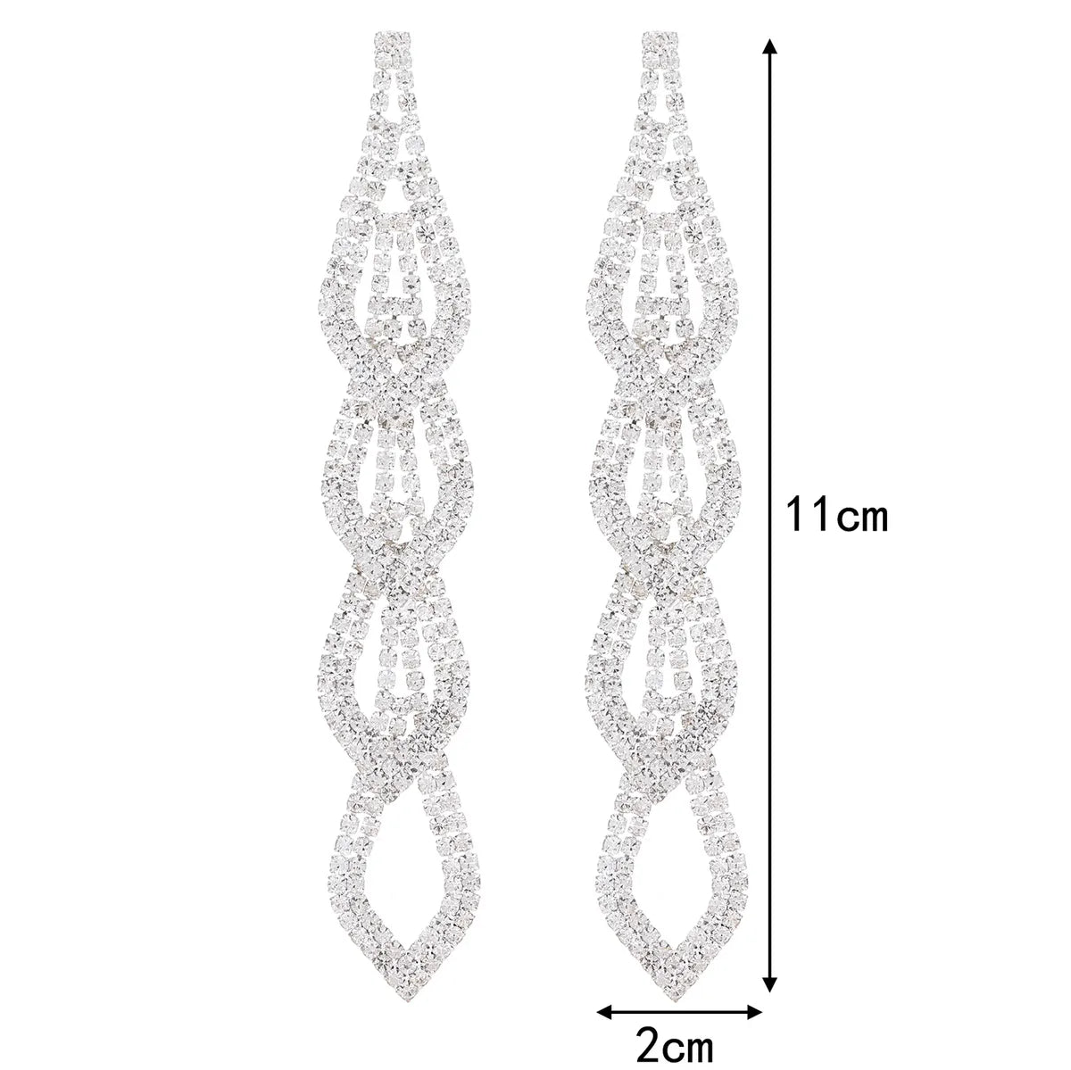 1 Pair Simple Style Commute Solid Color Inlay Alloy Rhinestones Drop Earrings