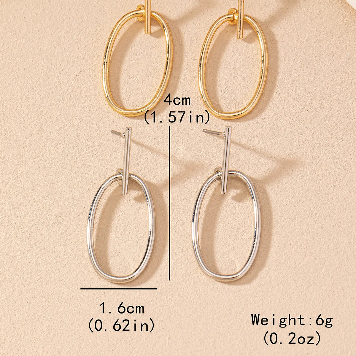 1 Pair Simple Style Commute Solid Color Iron Drop Earrings