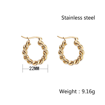 1 Pair Simple Style Commute Solid Color Irregular Plating Titanium Steel Gold Plated Earrings