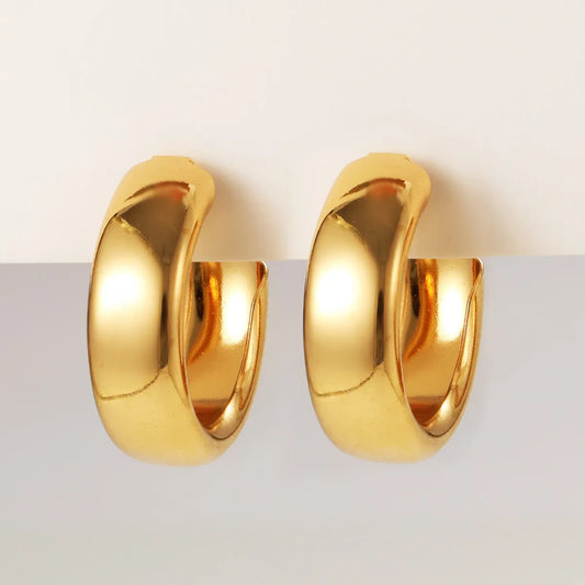 1 Pair Simple Style Commute Solid Color Plating Alloy Gold Plated Earrings