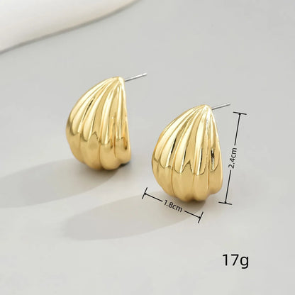 1 Pair Simple Style Commute Solid Color Plating Alloy Iron Ear Studs