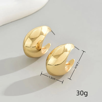 1 Pair Simple Style Commute Solid Color Plating Alloy Iron Ear Studs