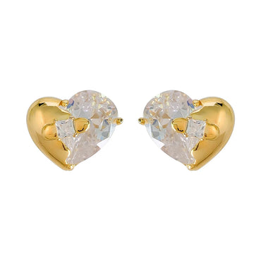 1 Pair Simple Style Commute Solid Color Plating Inlay Copper Zircon 18K Gold Plated Ear Studs