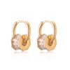 1 Pair Simple Style Commute Solid Color Plating Inlay Copper Zircon 18k Gold Plated Earrings