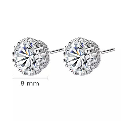 1 Pair Simple Style Commute Solid Color Plating Inlay Copper Zircon White Gold Plated Rhodium Plated Ear Studs