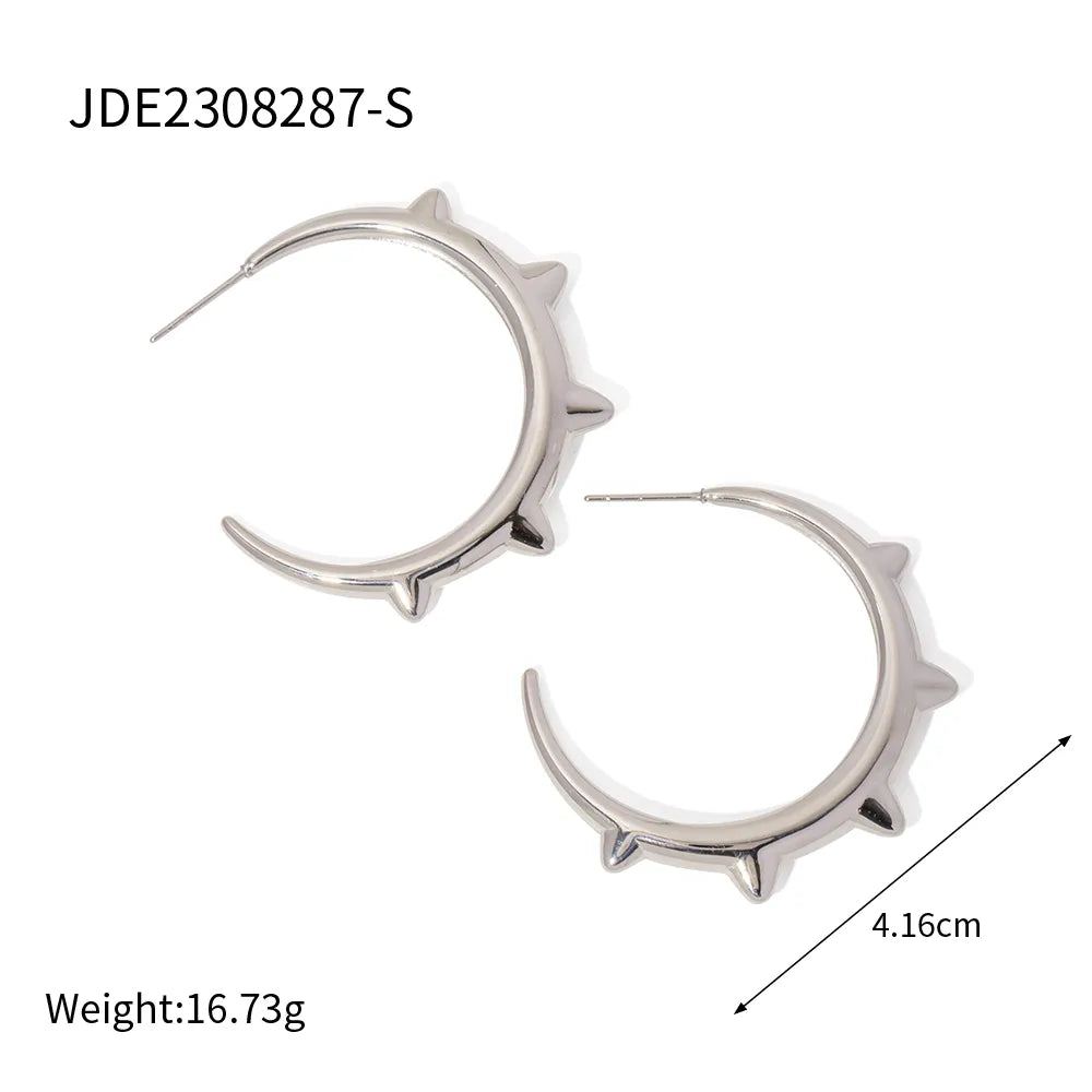 1 Pair Simple Style Commute Solid Color Plating 316 Stainless Steel  Ear Studs