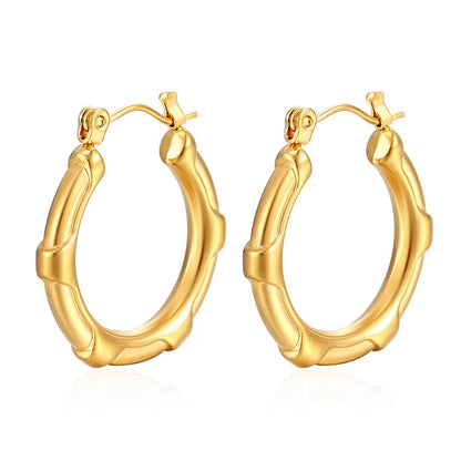 1 Pair Simple Style Commute Solid Color Plating 201 Stainless Steel 18K Gold Plated Earrings