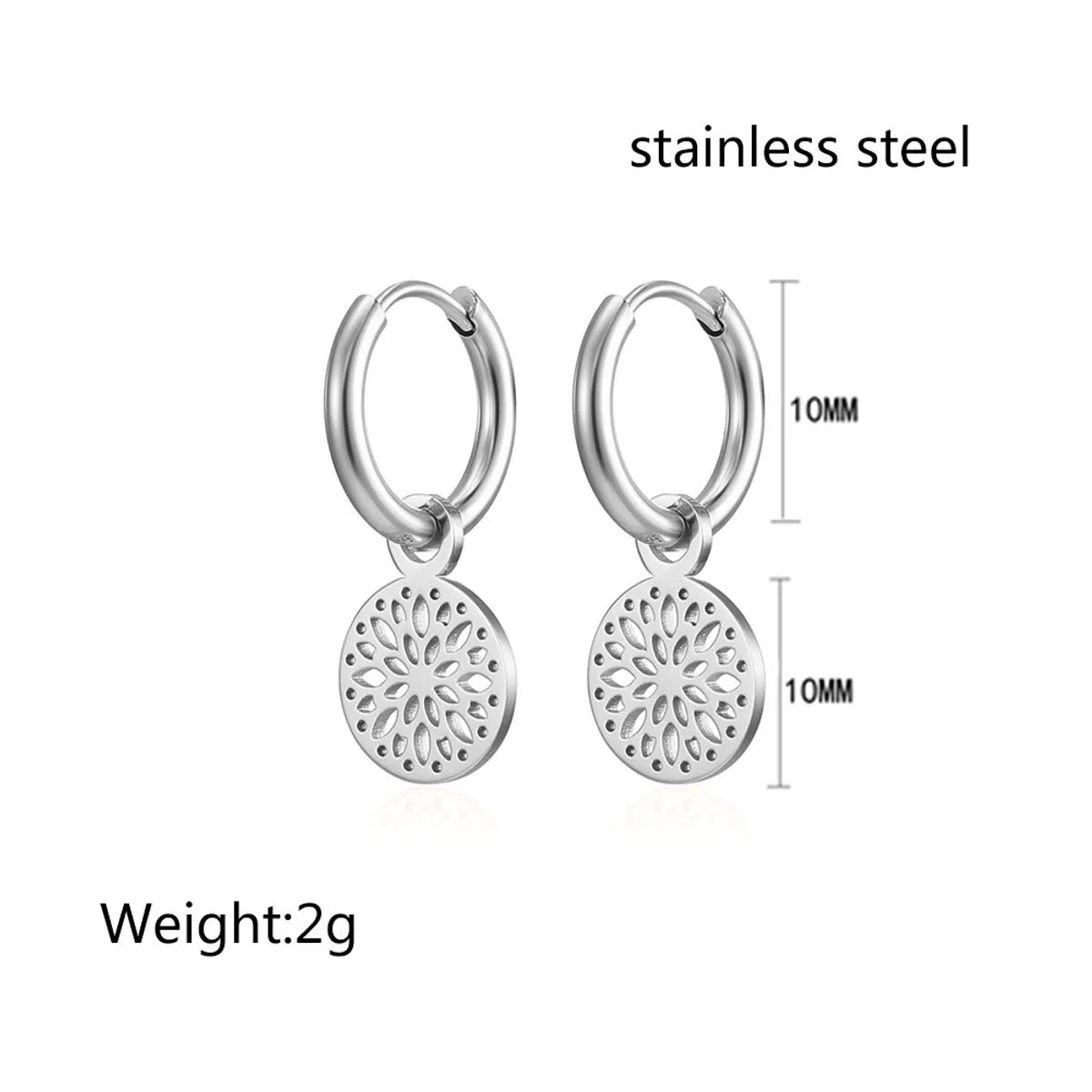 1 Pair Simple Style Commute Solid Color Plating 304 Stainless Steel 18K Gold Plated Drop Earrings