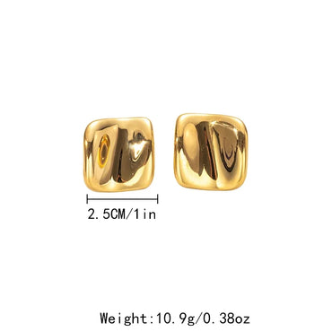 1 Pair Simple Style Commute Square Plating 304 Stainless Steel Gold Plated Ear Studs