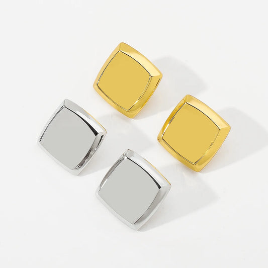 1 Pair Simple Style Commute Square Plating Alloy Ear Studs