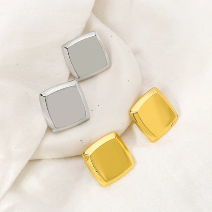 1 Pair Simple Style Commute Square Plating Alloy Ear Studs