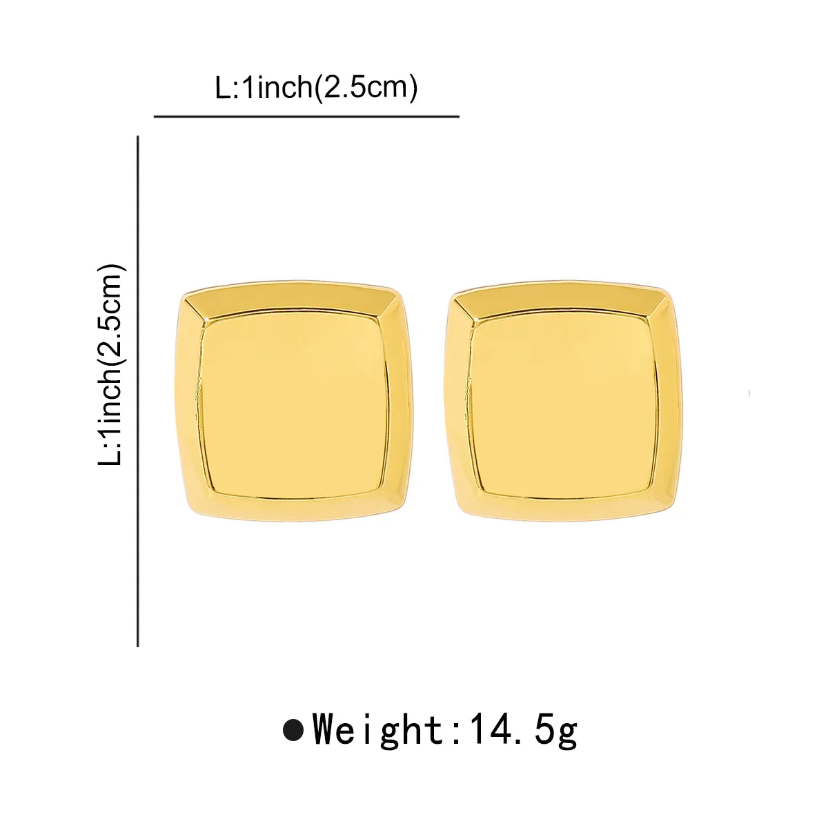 1 Pair Simple Style Commute Square Plating Alloy Ear Studs