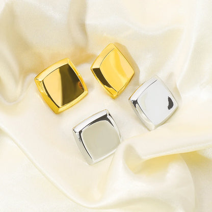 1 Pair Simple Style Commute Square Plating Alloy Ear Studs