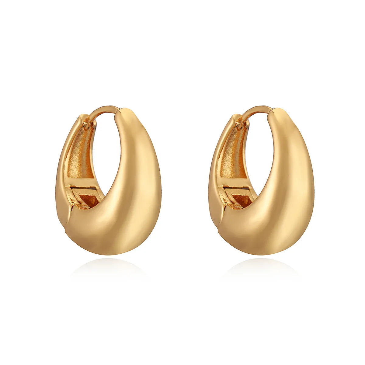 1 Pair Simple Style Commute Square Solid Color Plating Copper 18k Gold Plated Earrings