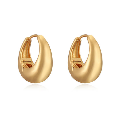 1 Pair Simple Style Commute Square Solid Color Plating Copper 18k Gold Plated Earrings