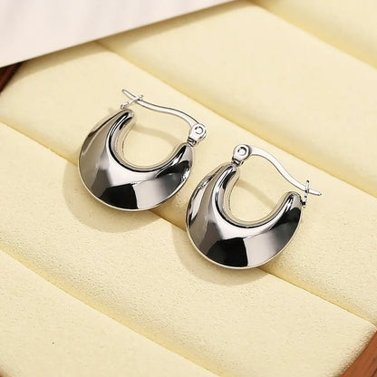 1 Pair Simple Style Commute U Shape Plating 304 Stainless Steel Earrings