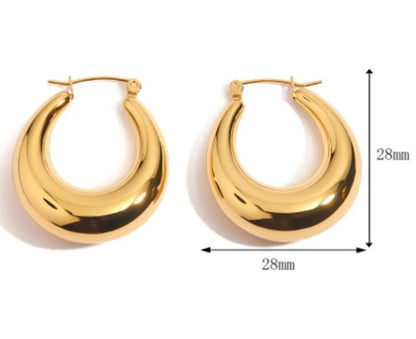 1 Pair Simple Style Commute U Shape Plating Stainless Steel 18k Gold Plated Earrings