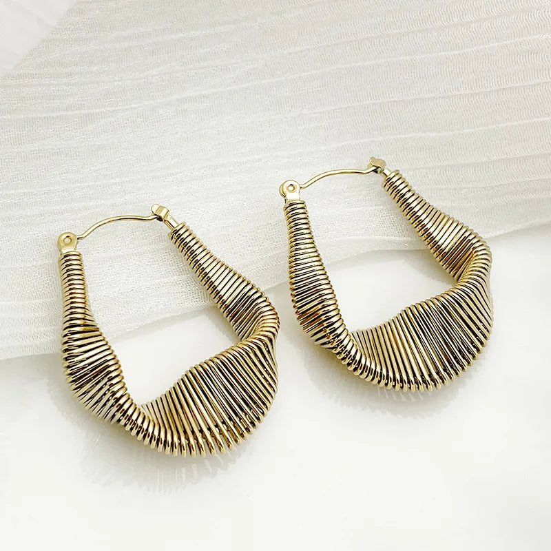 1 Pair Simple Style Commute U Shape Plating 304 Stainless Steel 14K Gold Plated Earrings