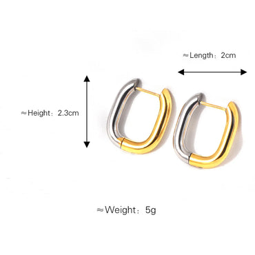 1 Pair Simple Style Commute U Shape Plating Titanium Steel Earrings