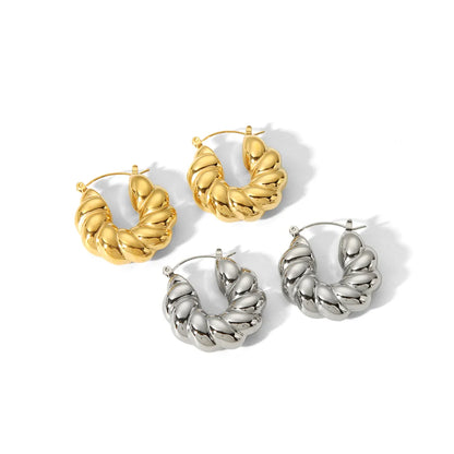 1 Pair Simple Style Commute U Shape Polishing Plating Stainless Steel 18k Gold Plated Earrings