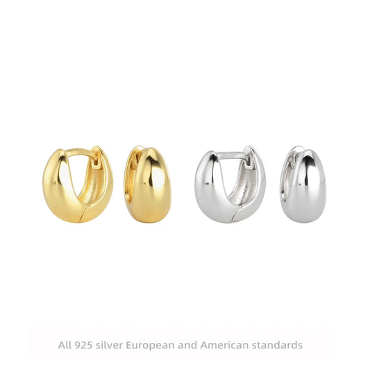 1 Pair Simple Style Commute U Shape Plating Sterling Silver White Gold Plated Gold Plated Earrings