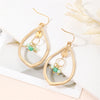 1 Pair Simple Style Commute Water Droplets Beaded Artificial Crystal Copper Drop Earrings