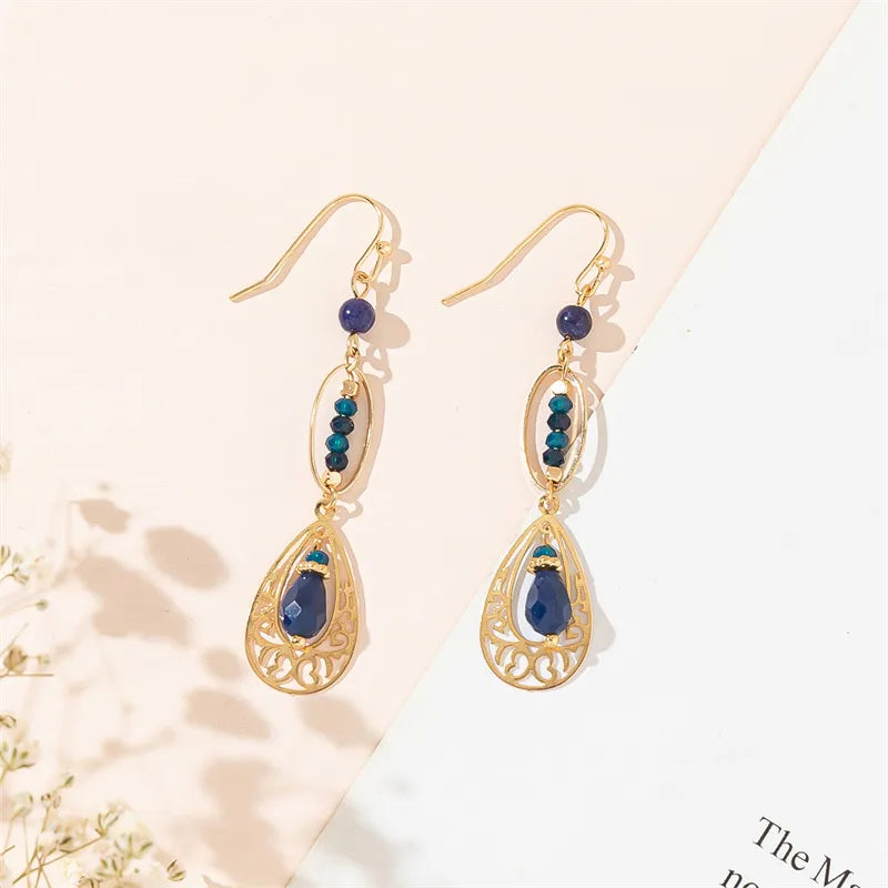 1 Pair Simple Style Commute Water Droplets Heart Shape Hollow Out Inlay Alloy Artificial Crystal Zircon Drop Earrings