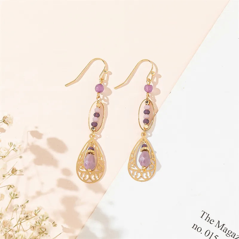 1 Pair Simple Style Commute Water Droplets Heart Shape Hollow Out Inlay Alloy Artificial Crystal Zircon Drop Earrings