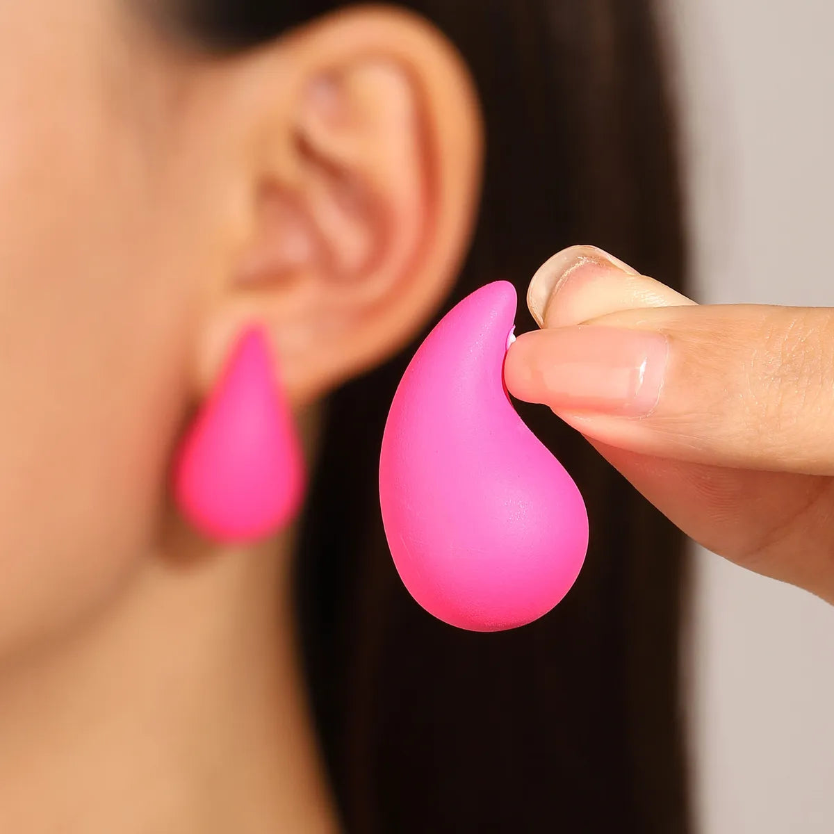 1 Pair Simple Style Commute Water Droplets Plating Alloy Ear Studs