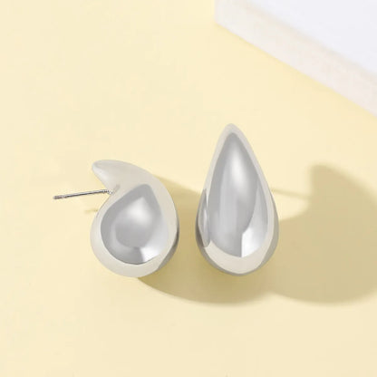 1 Pair Simple Style Commute Water Droplets Plating Alloy Ear Studs