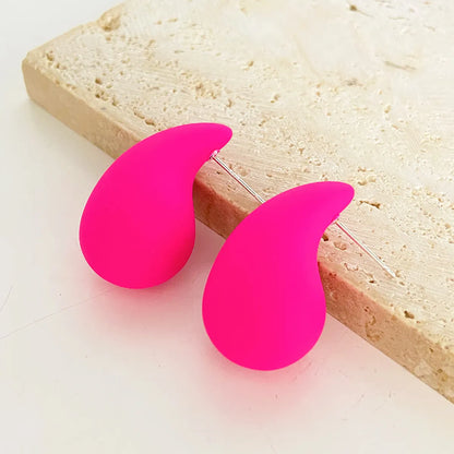 1 Pair Simple Style Commute Water Droplets Plating Alloy Ear Studs