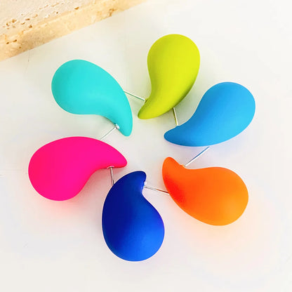 1 Pair Simple Style Commute Water Droplets Plating Alloy Ear Studs