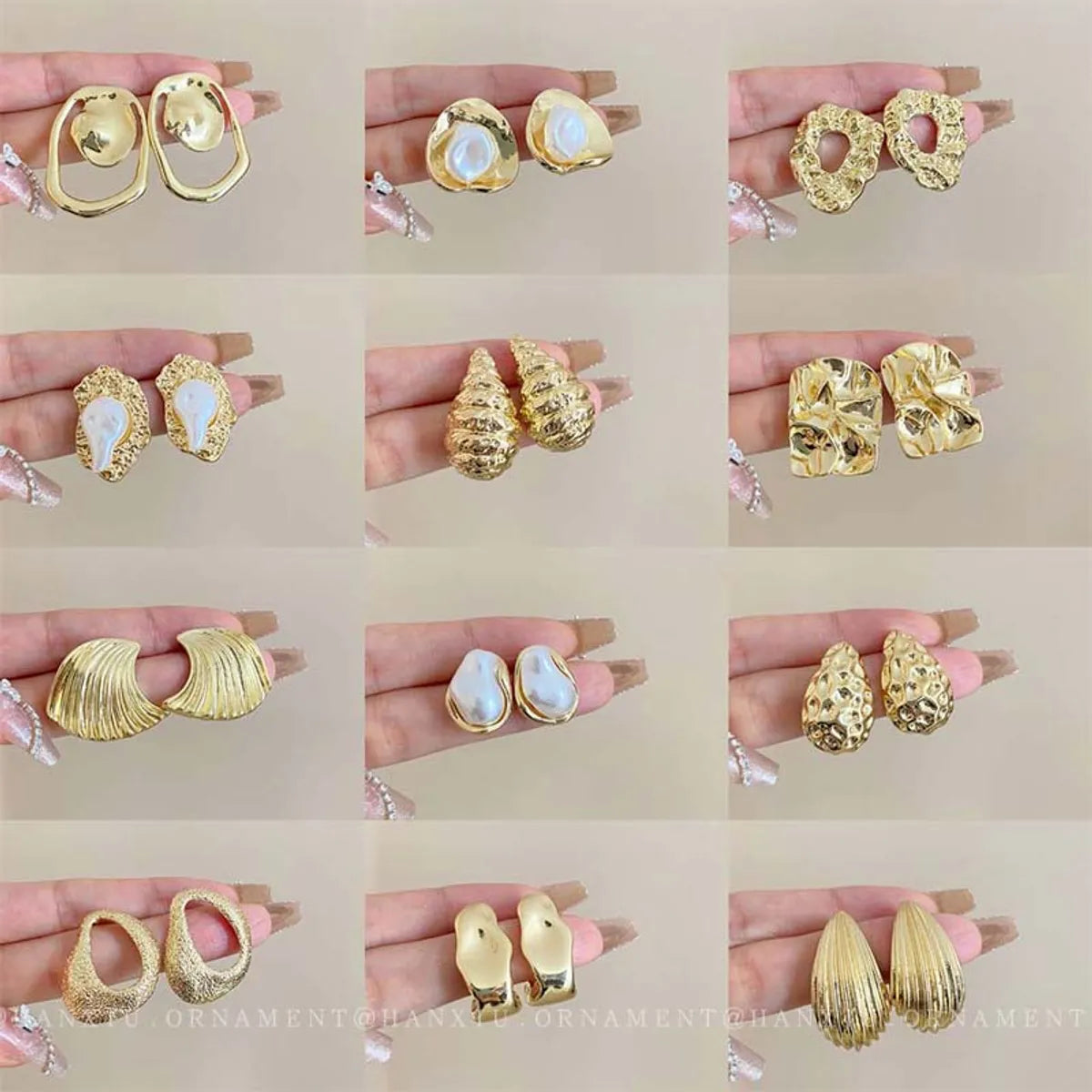 1 Pair Simple Style Commute Water Droplets Plating Alloy Gold Plated Ear Studs