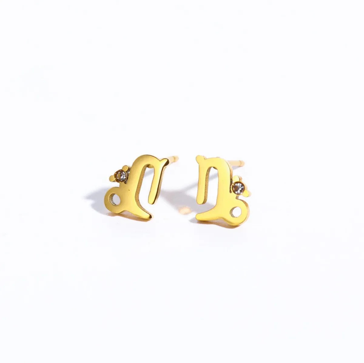 1 Pair Simple Style Constellation Plating 304 Stainless Steel Rhinestones 18K Gold Plated Ear Studs