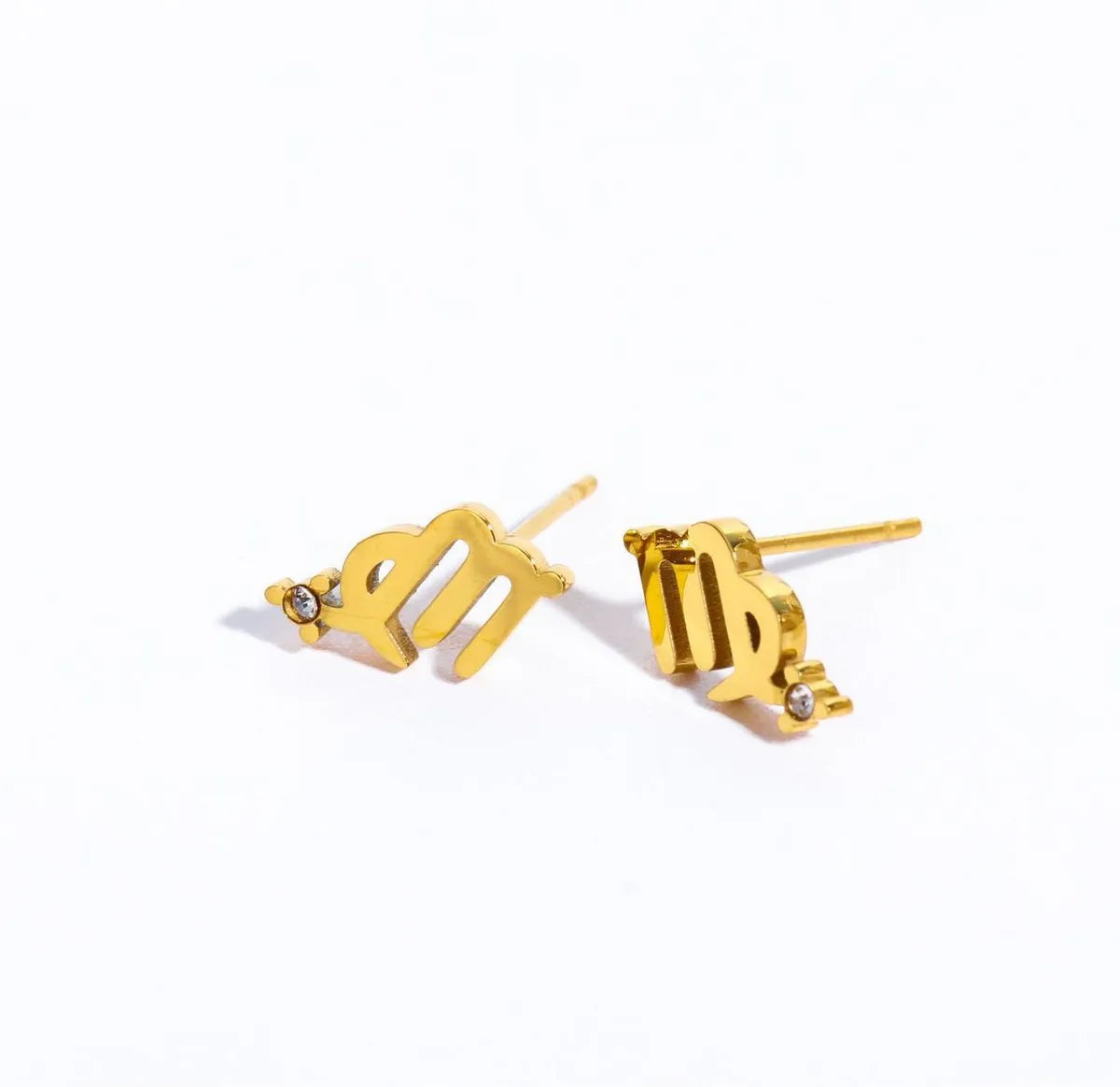 1 Pair Simple Style Constellation Plating 304 Stainless Steel Rhinestones 18K Gold Plated Ear Studs