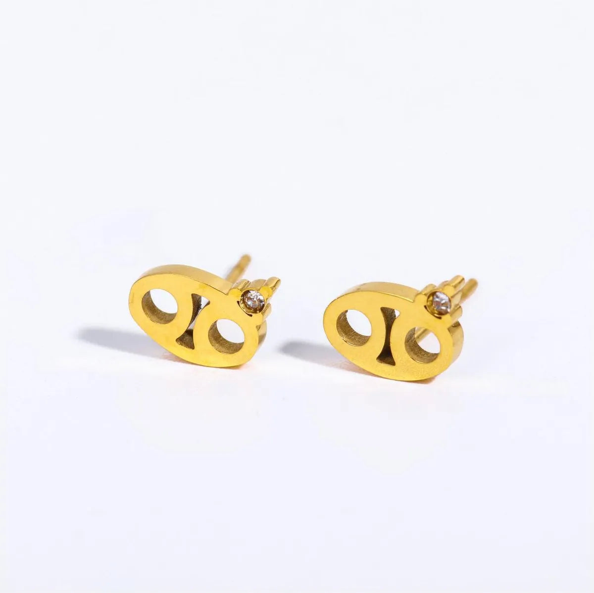 1 Pair Simple Style Constellation Plating 304 Stainless Steel Rhinestones 18K Gold Plated Ear Studs