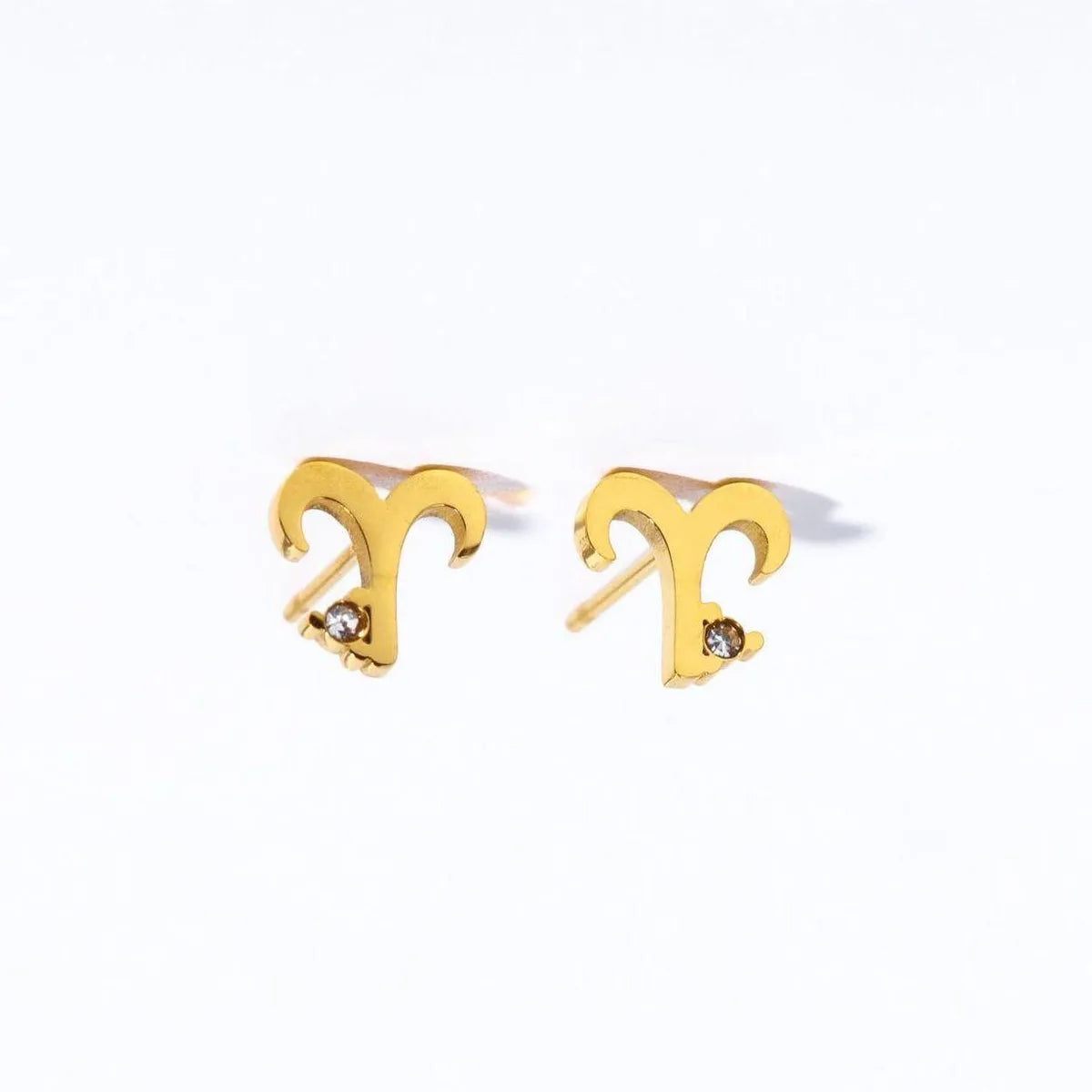 1 Pair Simple Style Constellation Plating 304 Stainless Steel Rhinestones 18K Gold Plated Ear Studs