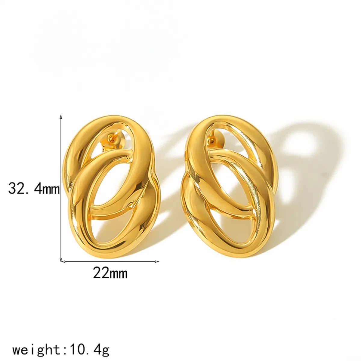 1 Pair Simple Style Cool Style Geometric Solid Color Polishing 304 Stainless Steel Ear Studs