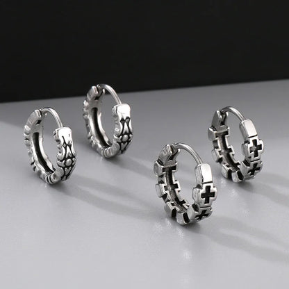 1 Pair Simple Style Cross 304 Stainless Steel Earrings